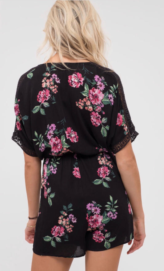 Short Sleeve Floral Romper