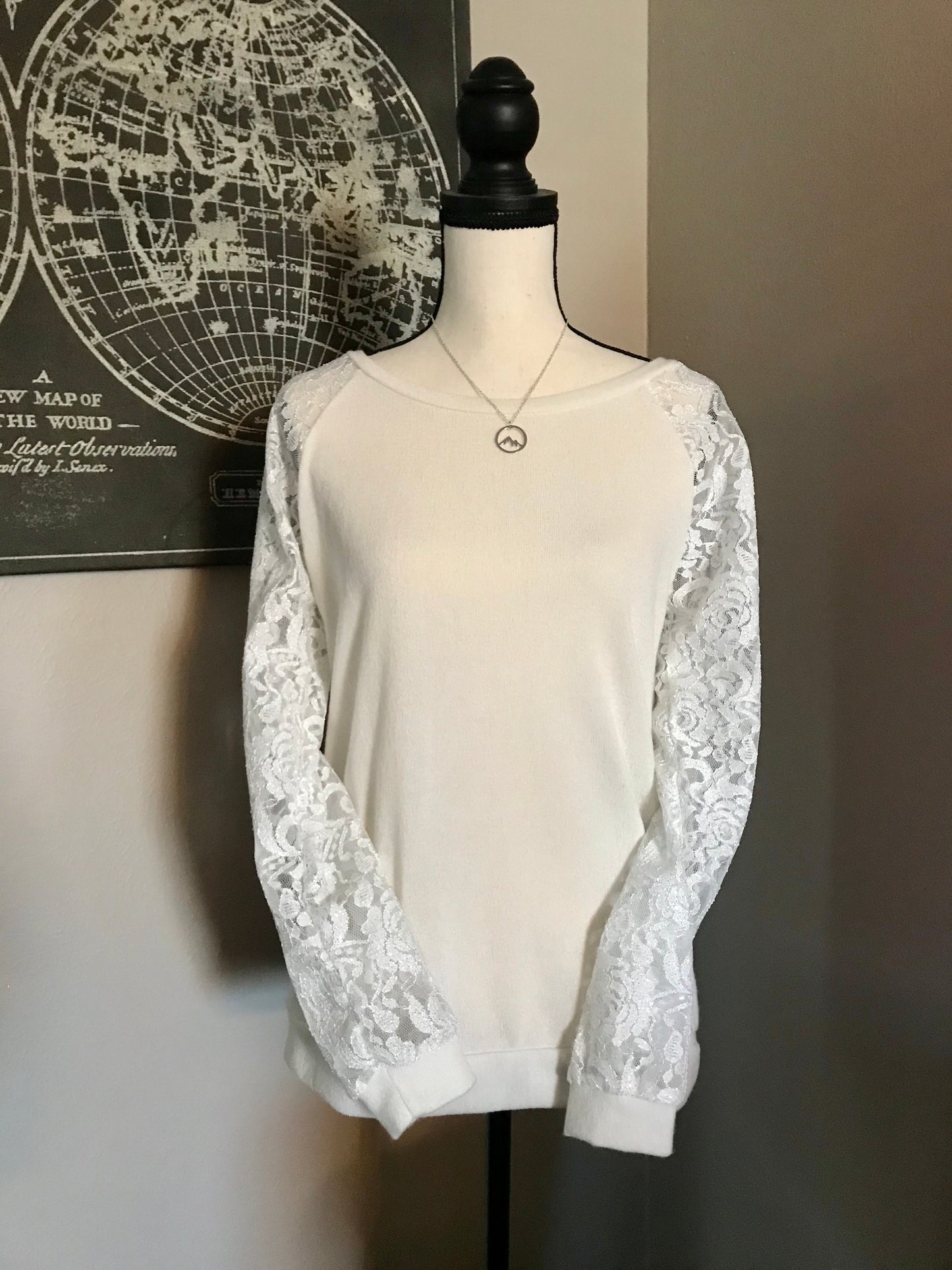Lace Sleeve Sweater