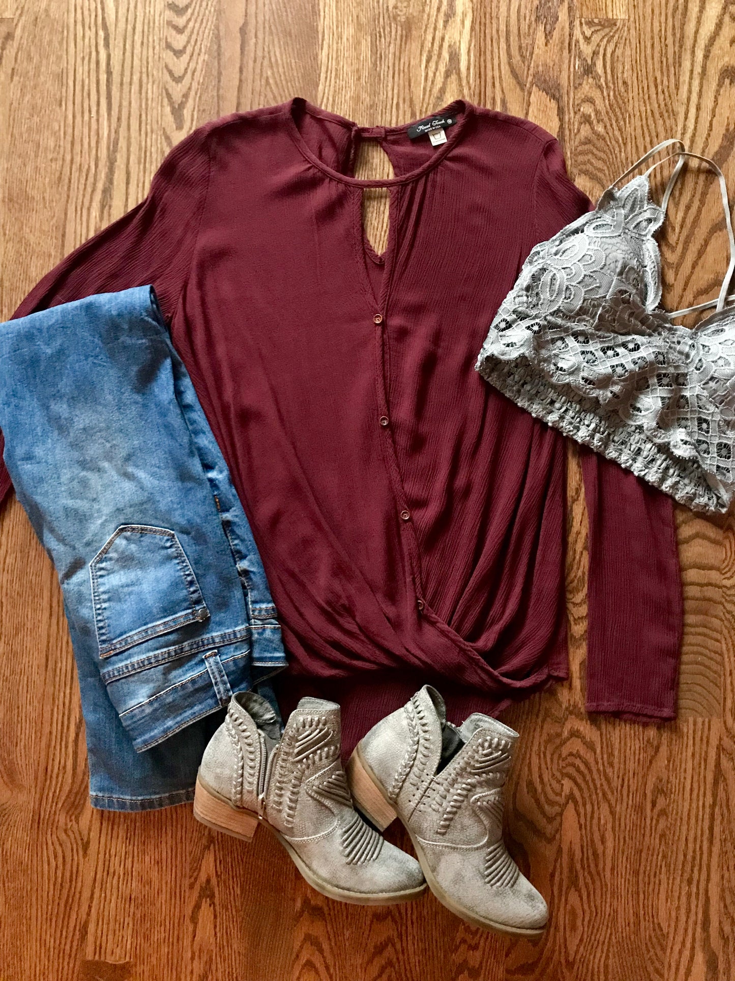 Maroon Long Sleeve Top