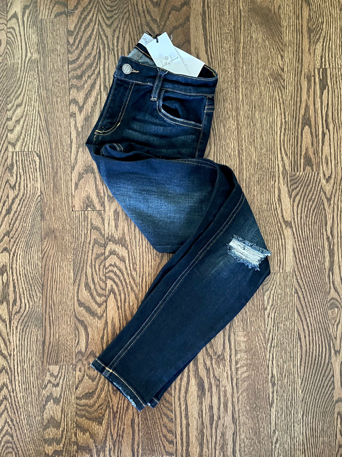 Dark Distressed Jelly Jeans