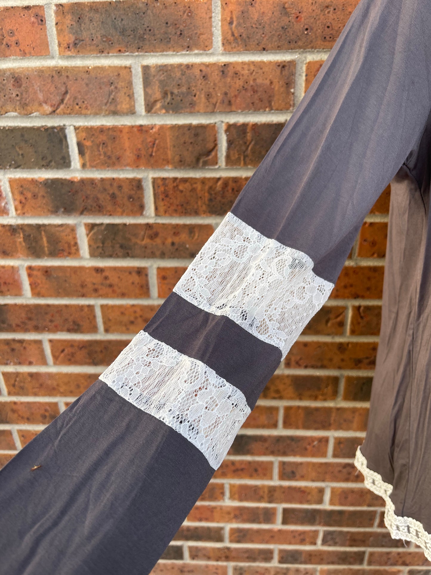 Gray Lace Detailed Top