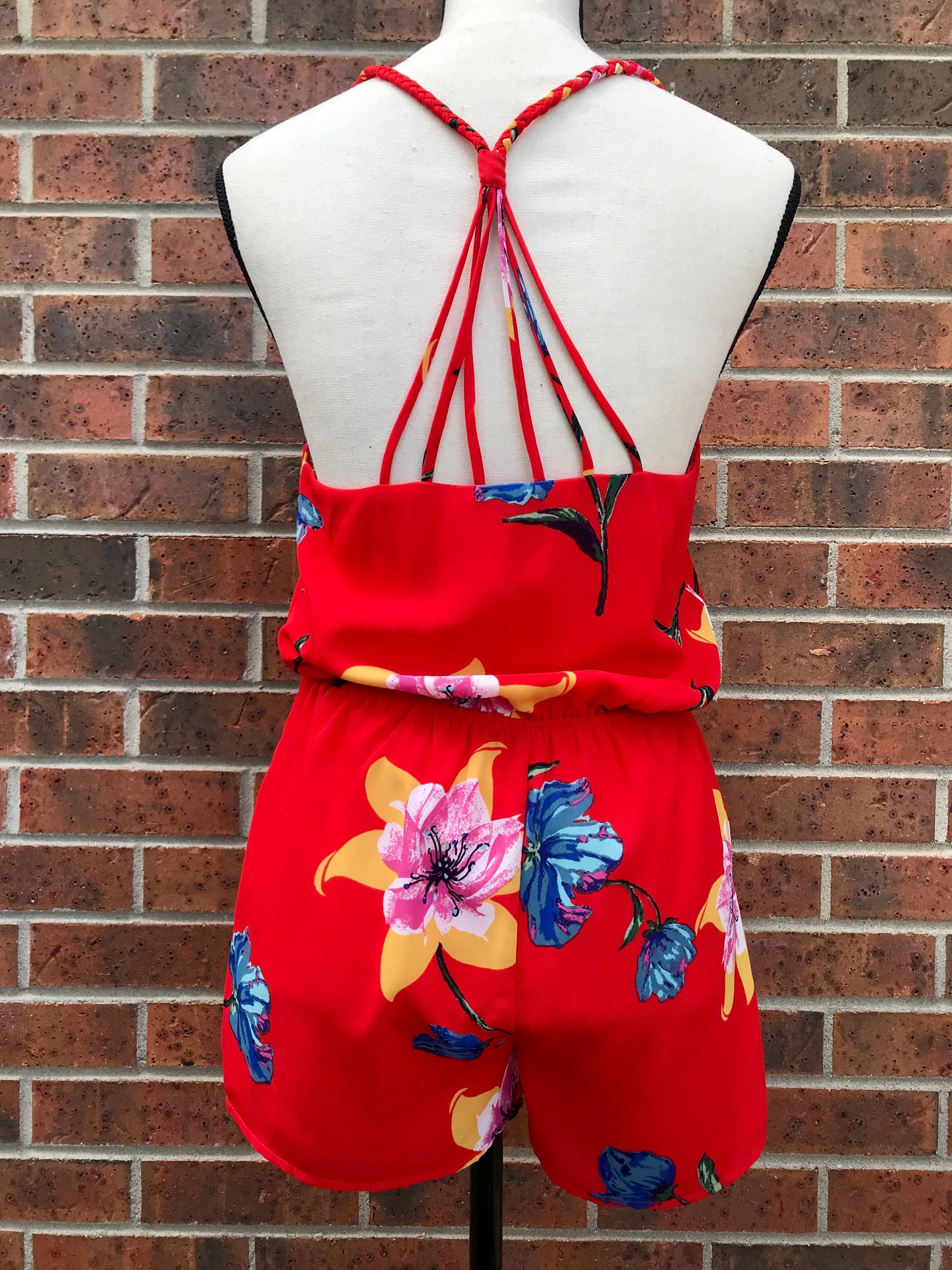 Floral Strap Back Romper