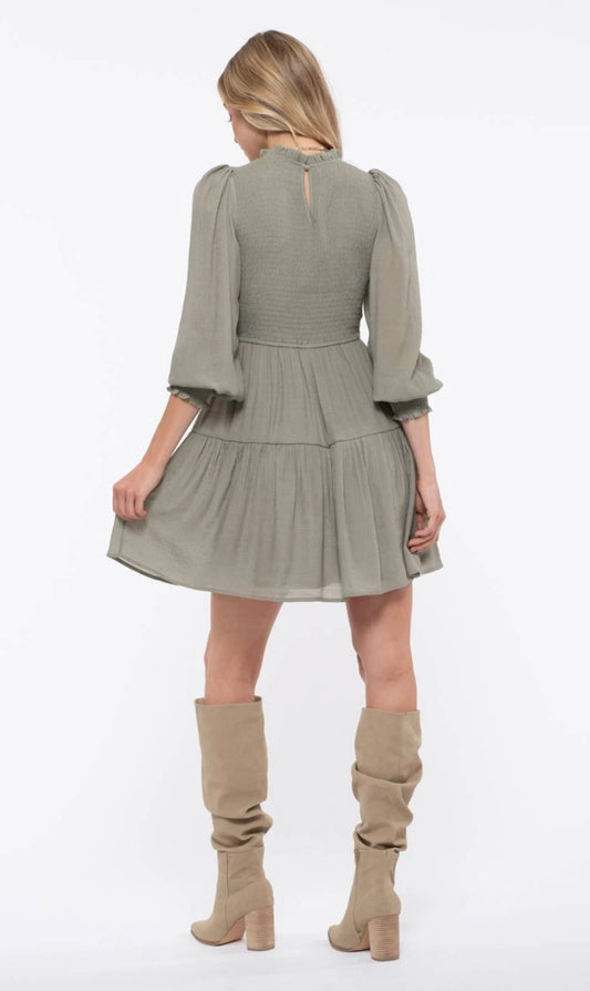 Olive Tiered Dress