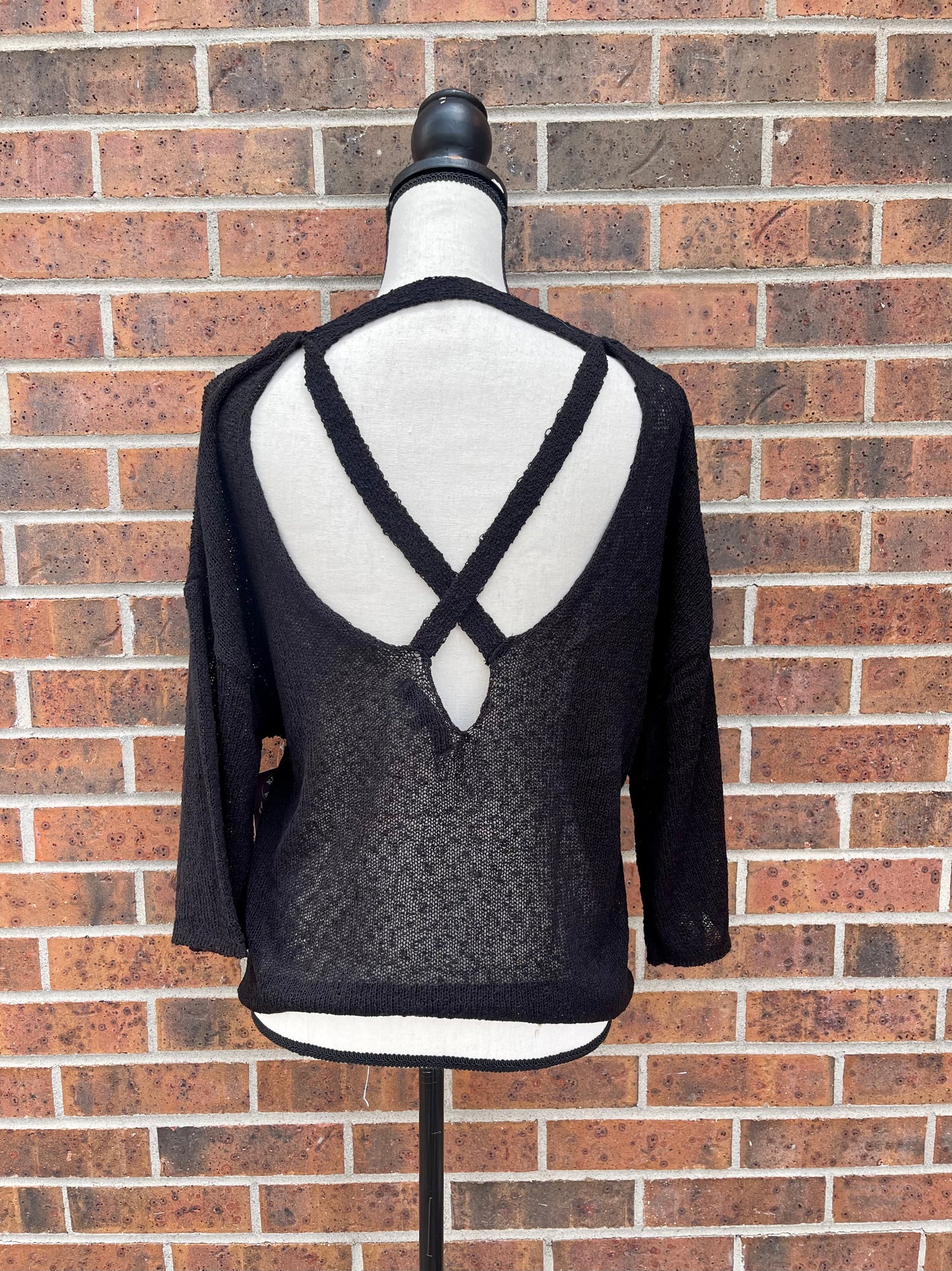 Black Cross Back Top