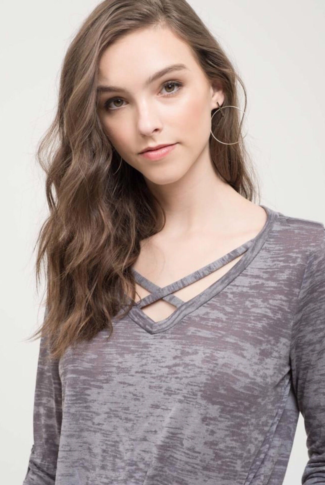 Gray Burnout Top