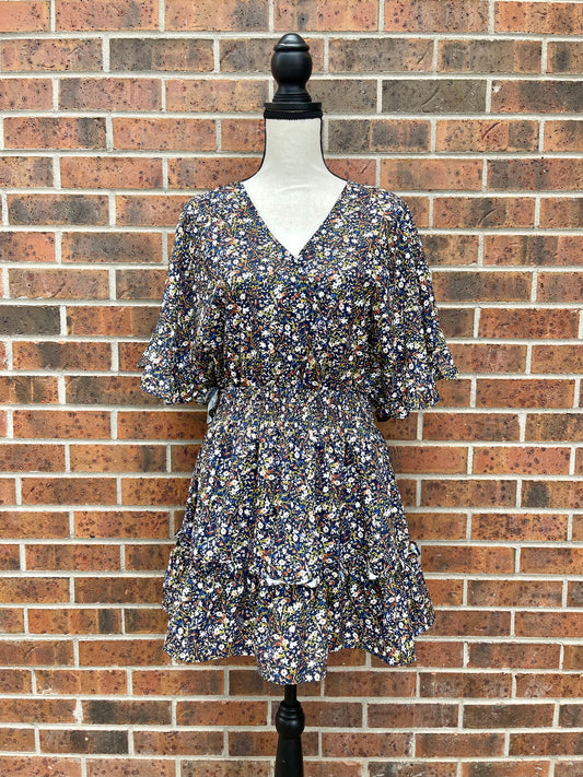 Navy Floral Dress