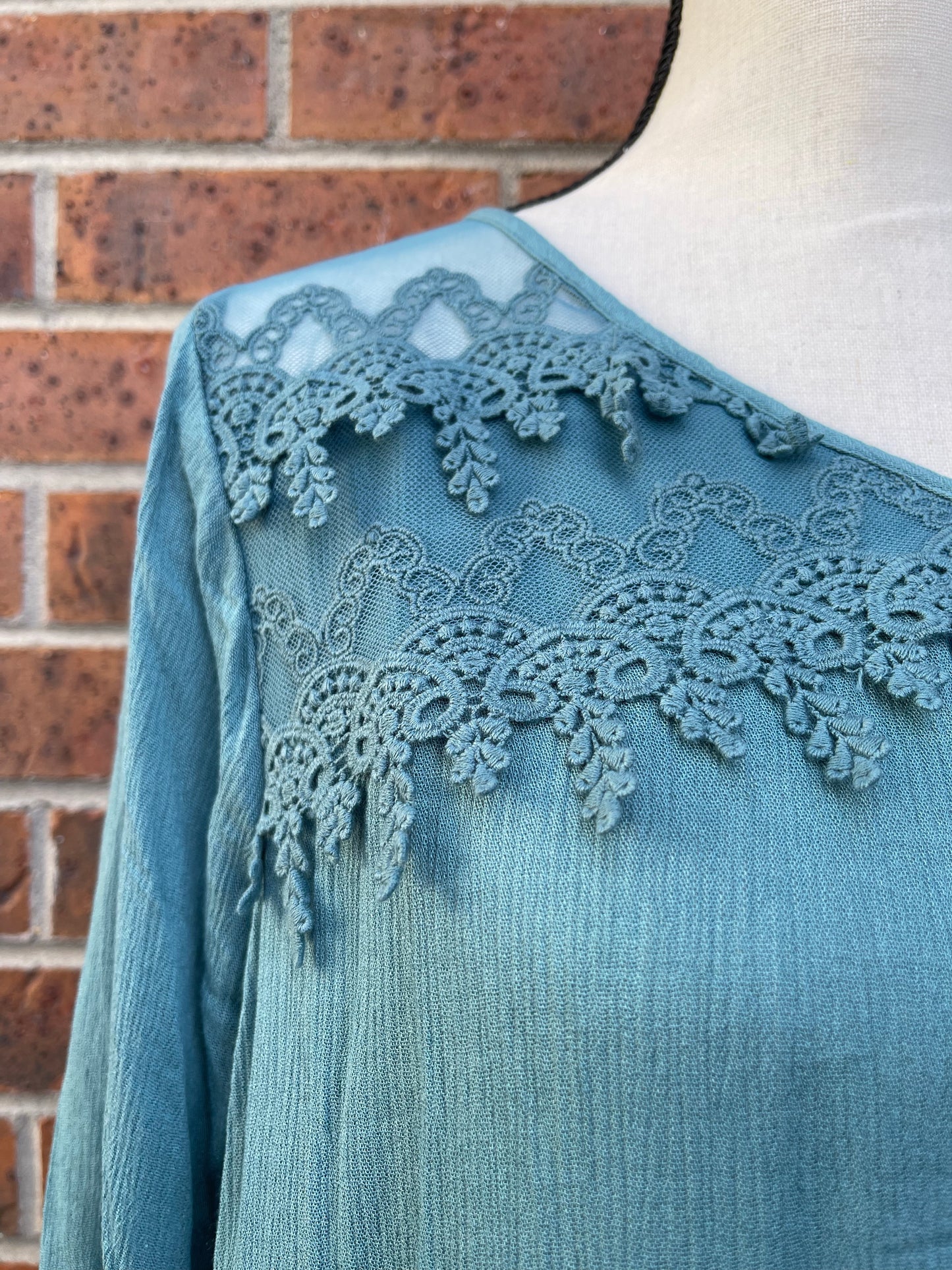 Teal Lace Detailed Tunic