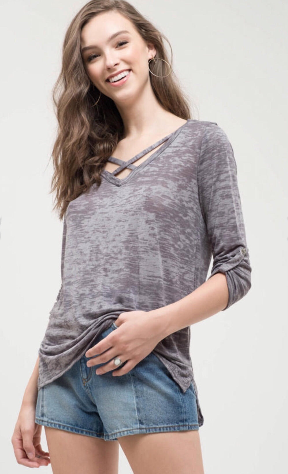Gray Burnout Top