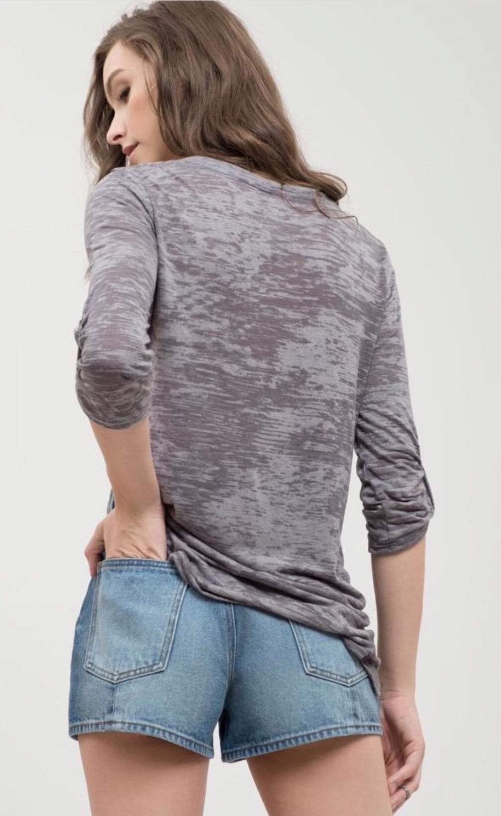 Gray Burnout Top