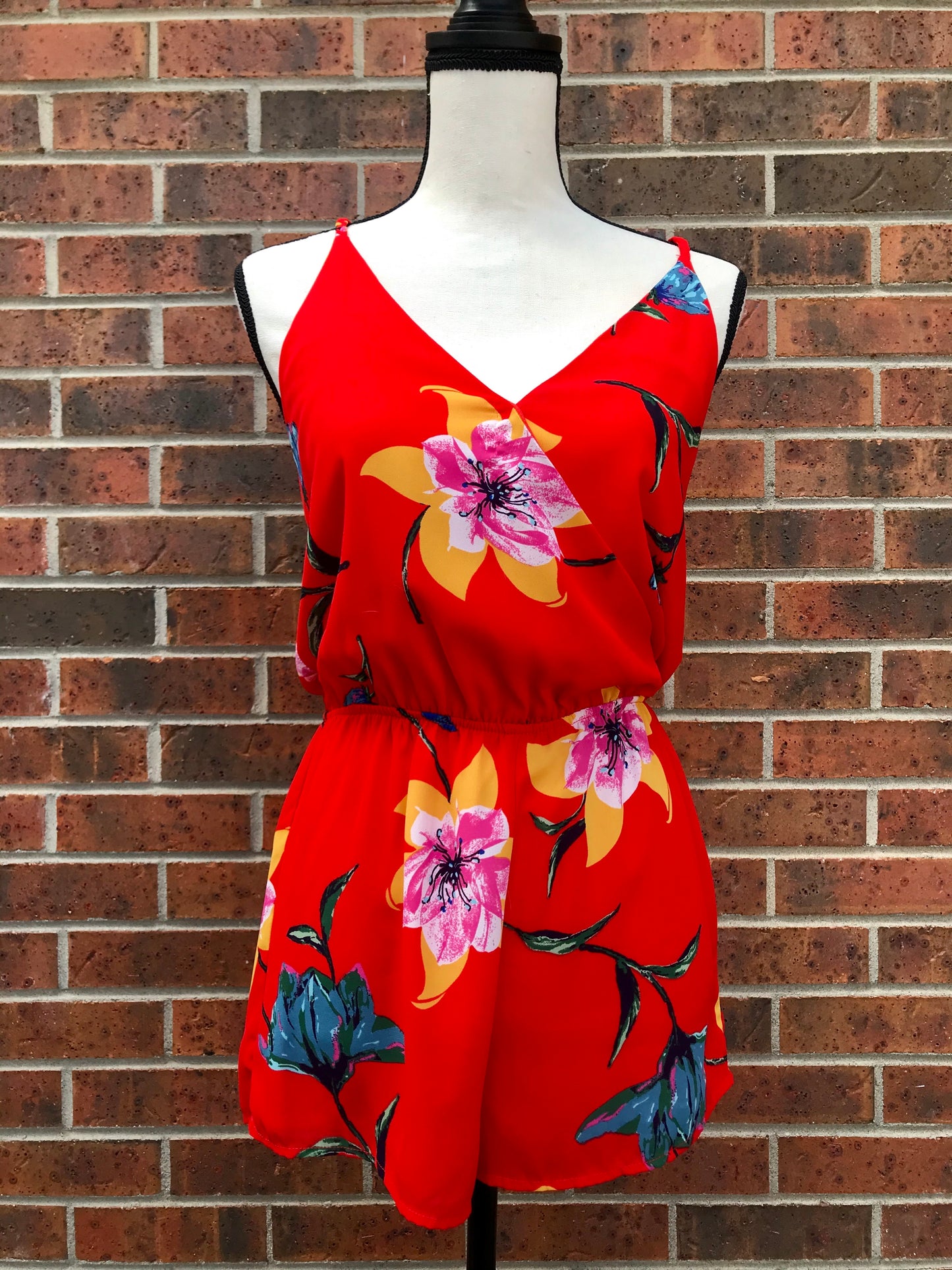 Floral Strap Back Romper