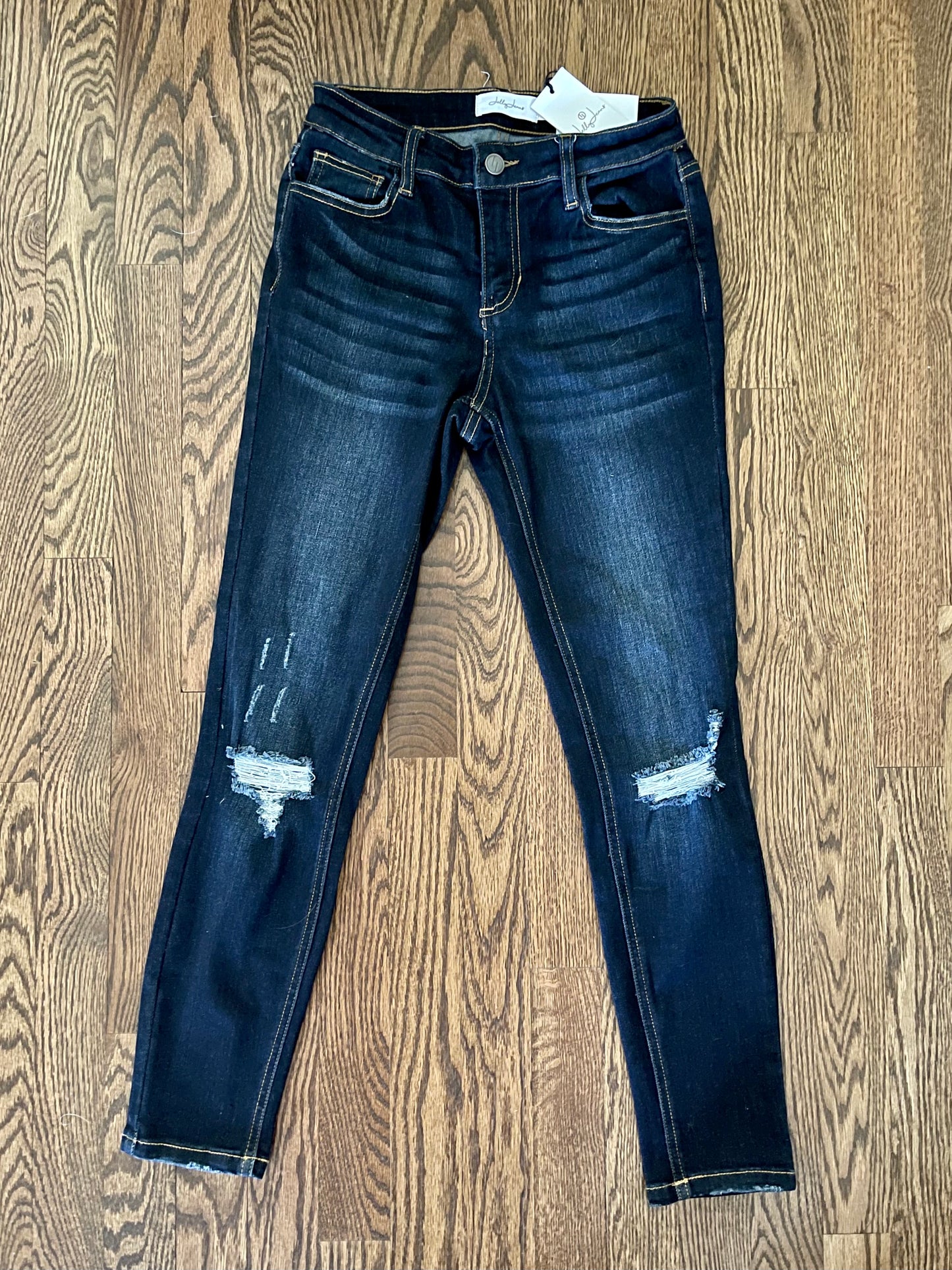 Dark Distressed Jelly Jeans