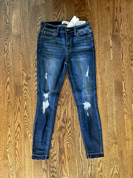 Distressed Frayed Hem Jelly Jeans